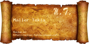 Maller Tekla névjegykártya